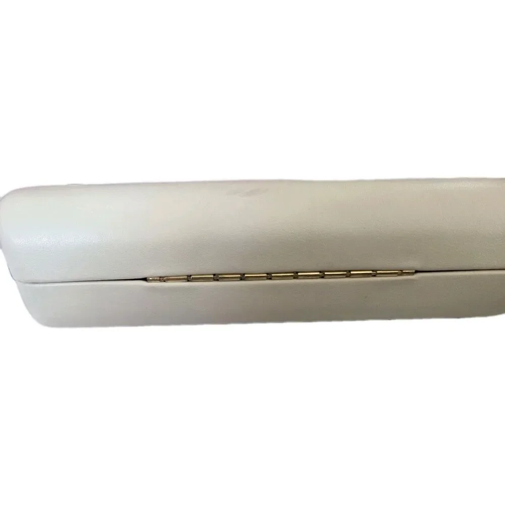 Eyeglasses Case Anne Klein Clamshell White Faux Leather Hard Case‎ Fashion